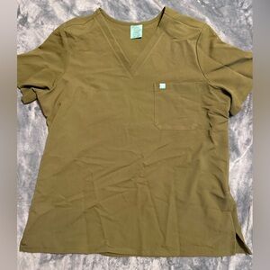 Garde Malade Olive Moss Green Scrub Top